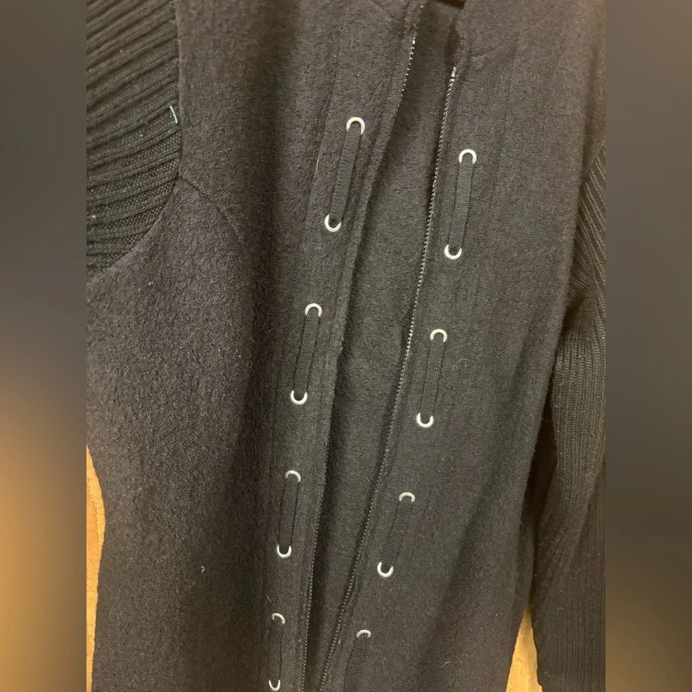 Carole Little Black Zip Up Sweater - Picture 9 of 12